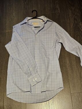 MICHAEL Michael Kors Light Blue Gingham Dress Shirt